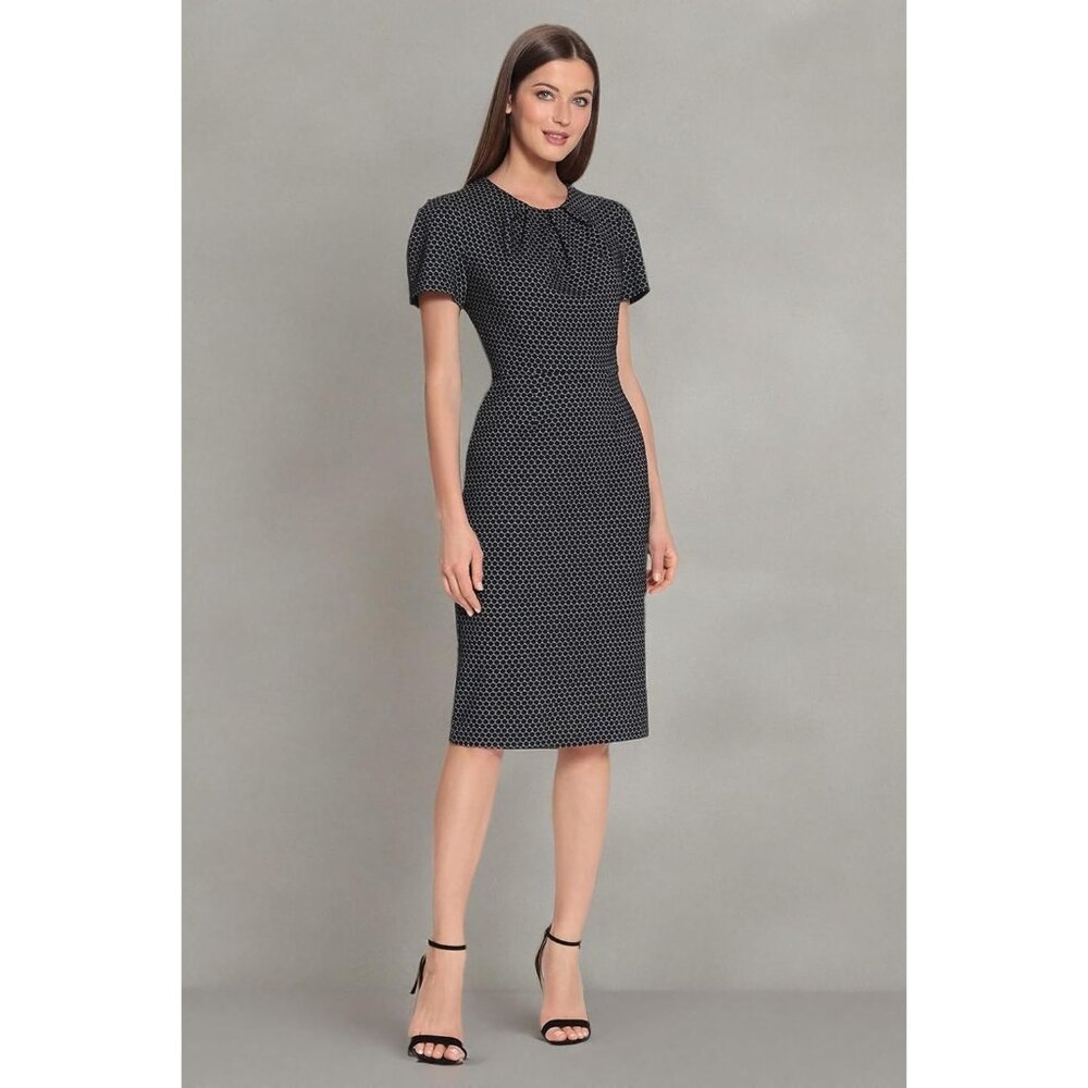 LONDON TIMES Womens Size 6  Tie Neck Sheath Office Church Dress